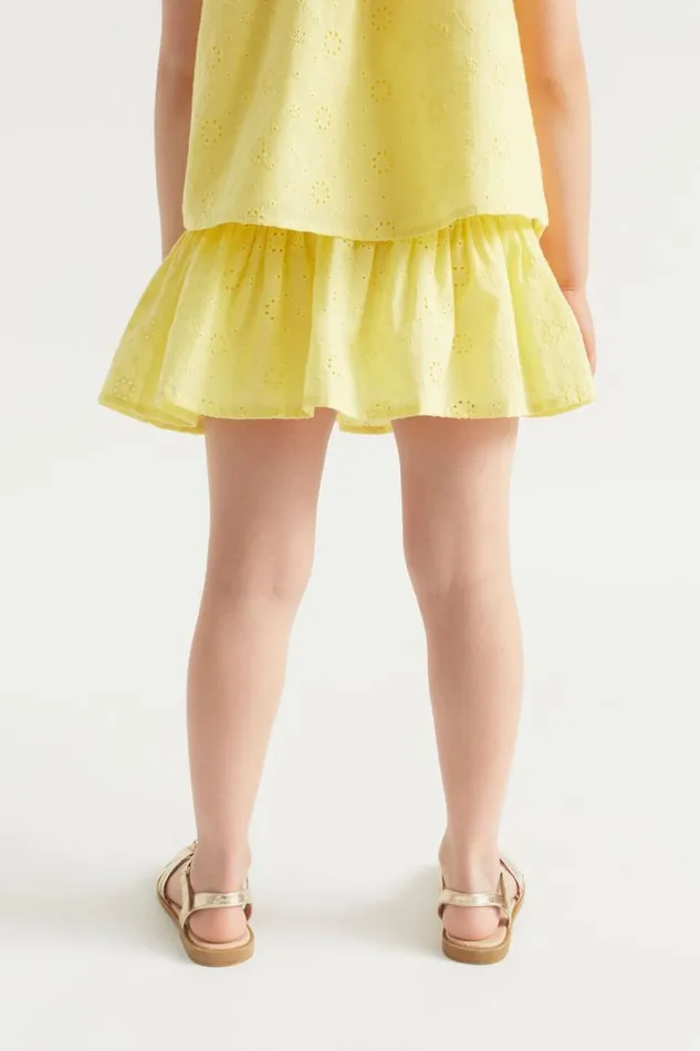 Skirts Girl Seed Heritage Floral Openwork Skirt Sunshine