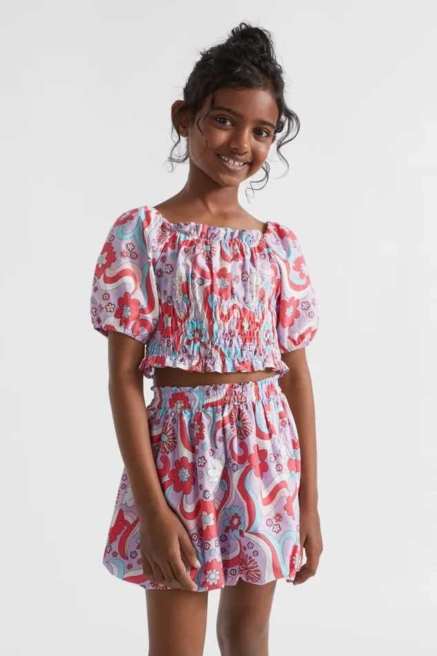 Skirts Girl Seed Heritage Floral Wave Skirt Lavender