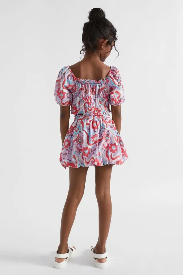 Skirts Girl Seed Heritage Floral Wave Skirt Lavender
