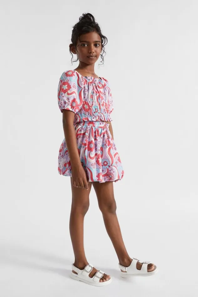 Skirts Girl Seed Heritage Floral Wave Skirt Lavender