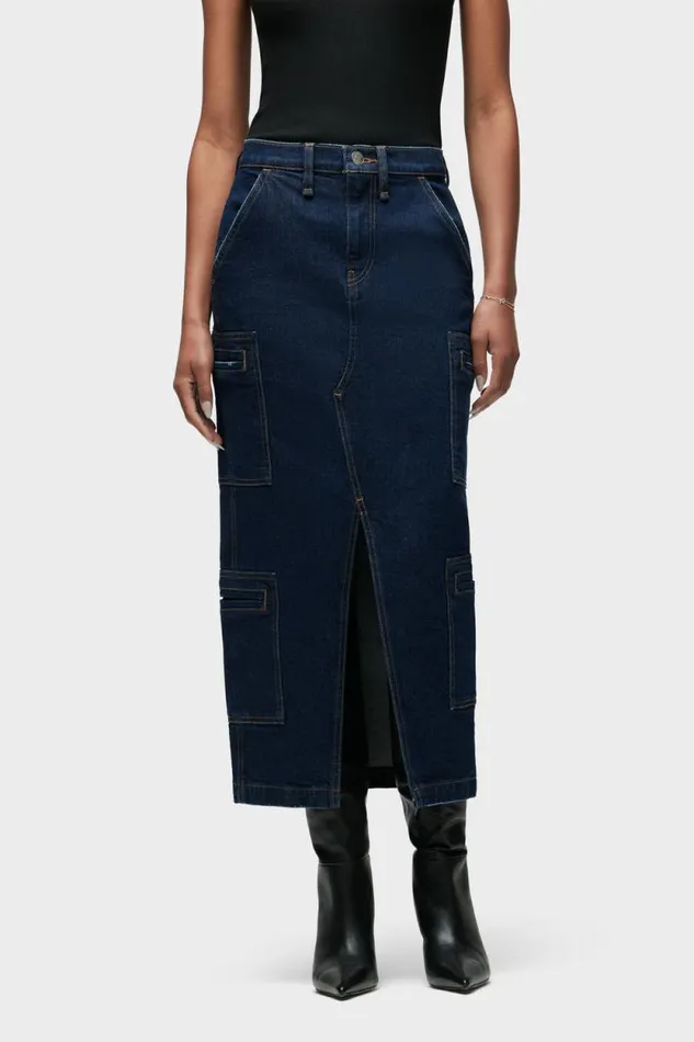 Skirts Women Hudson Jeans Reconstructed Skirt W Cargo Welt Pockets Denim Rinse Skirts Women Hudson Jeans Reconstructed Skirt W Cargo Welt Pockets Denim Rinse