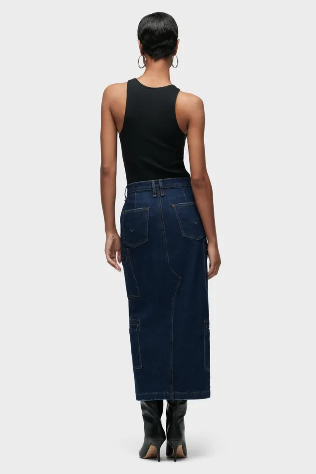 Skirts Women Hudson Jeans Reconstructed Skirt W Cargo Welt Pockets Denim Rinse Skirts Women Hudson Jeans Reconstructed Skirt W Cargo Welt Pockets Denim Rinse