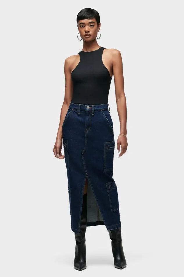 Skirts Women Hudson Jeans Reconstructed Skirt W Cargo Welt Pockets Denim Rinse Skirts Women Hudson Jeans Reconstructed Skirt W Cargo Welt Pockets Denim Rinse