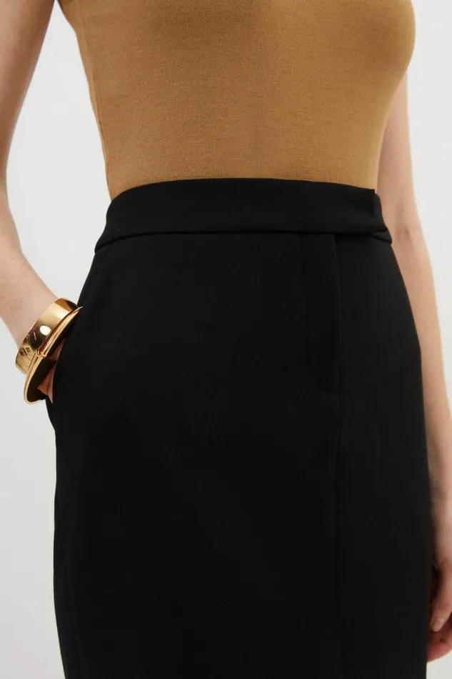 Skirts Women Karen Millen Compact Stretch Tailored Pencil Mini Skirt Black