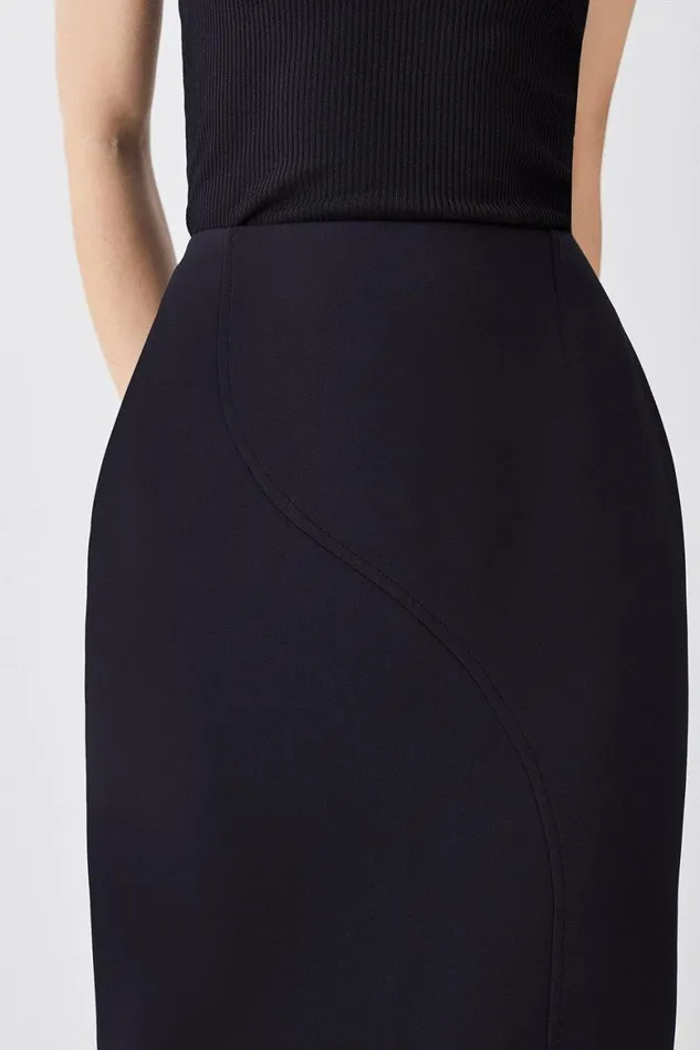 Skirts Women Karen Millen Italian Compact Scuba Jersey Pencil Midi Skirt Black