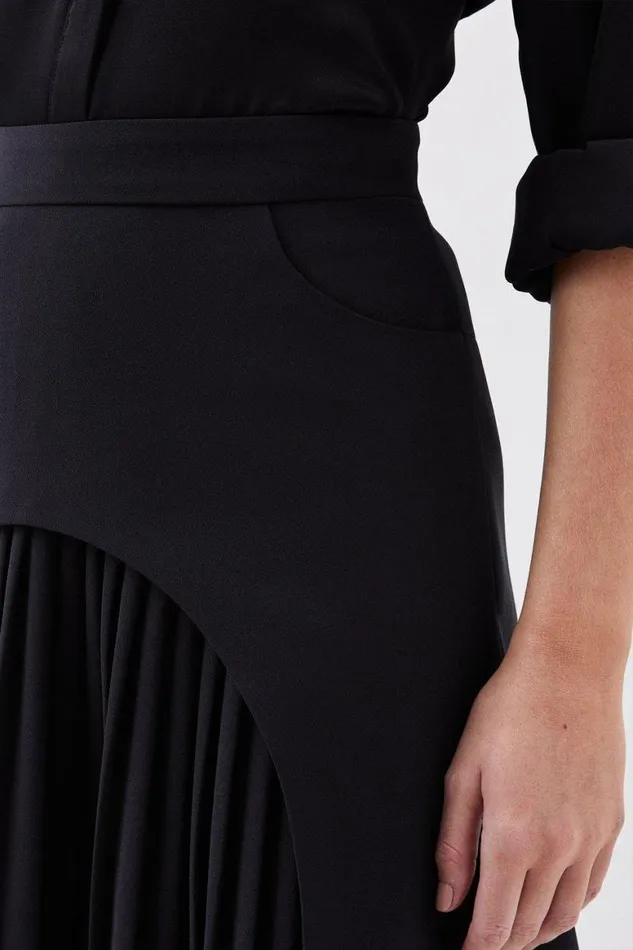 Skirts Women Karen Millen Tailored Military Pleat Mini Skirt Black