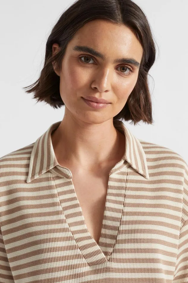 Sleepwear Woman Seed Heritage Stripe Waffle PJ Tee And Short Set Barley Stripe