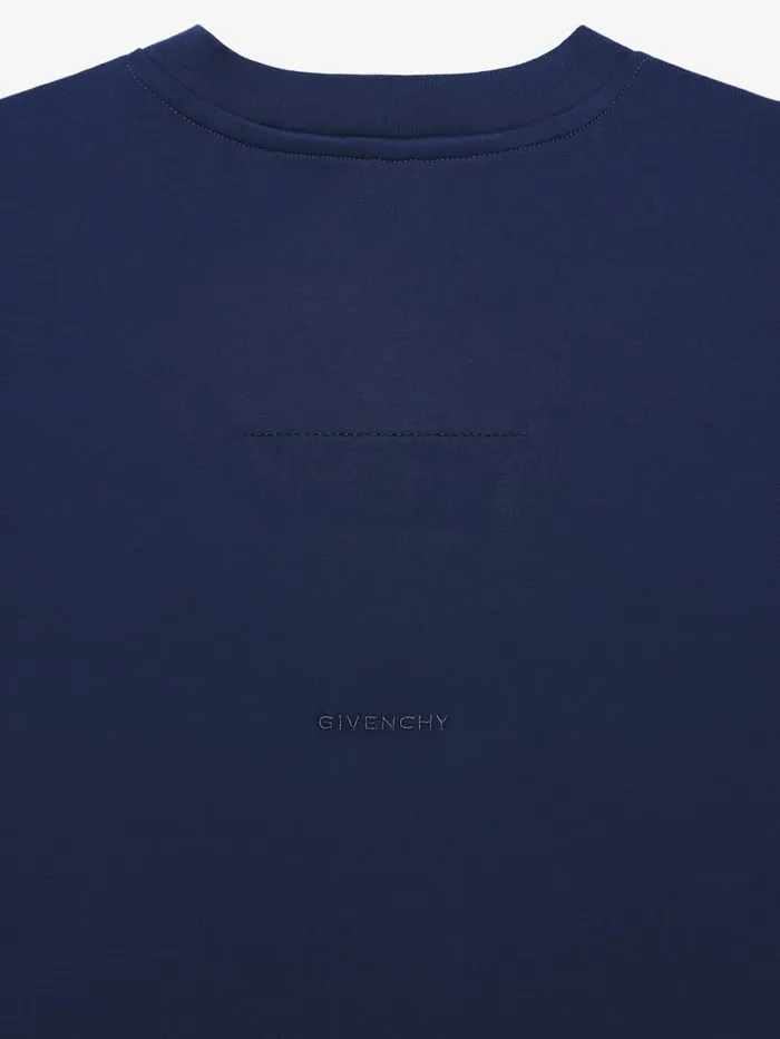 Slim Fit TShirt In Cotton With 4g Embroidery Navy Men Givenchy TShirts