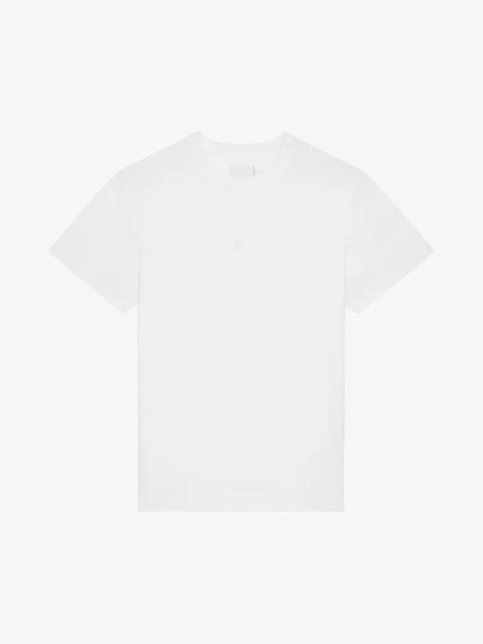 Slim Fit TShirt In Cotton With 4g Embroidery White Men Givenchy TShirts
