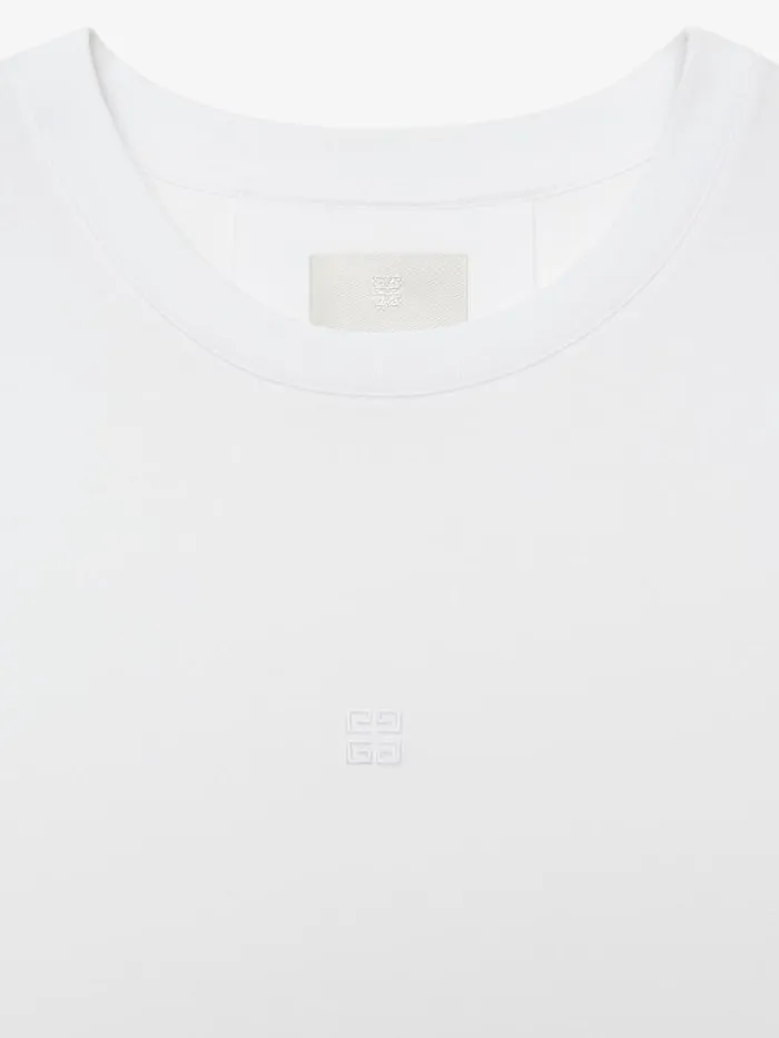 Slim Fit TShirt In Cotton With 4g Embroidery White Men Givenchy TShirts