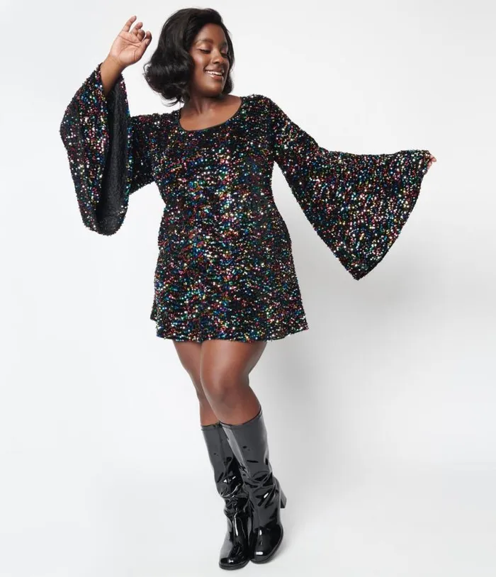 Smak Parlour Black and Rainbow Sequin Downtown Scene Mini Dress DressesPlus Unique Vintage Pocket Dresses Smak Parlour Black and Rainbow Sequin Downtown Scene Mini Dress DressesPlus Unique Vintage Pocket Dresses