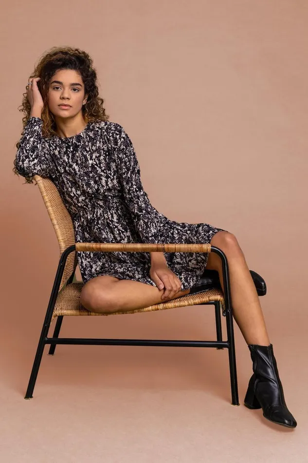 Stone Snake Print Shoulder Frill Midi Dress Women Roman Dresses