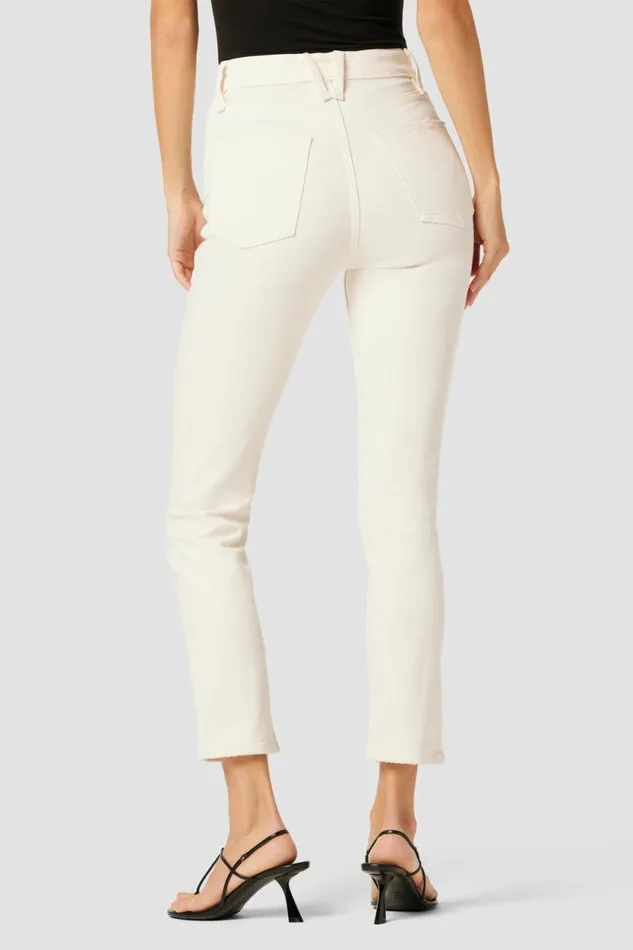 Straight Women Hudson Jeans Harlow Ultra HighRise Cigarette Ankle Jean Destructed Ecru