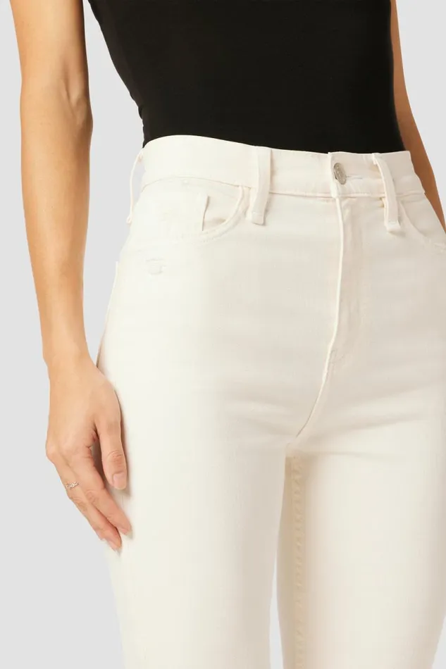 Straight Women Hudson Jeans Harlow Ultra HighRise Cigarette Ankle Jean Destructed Ecru