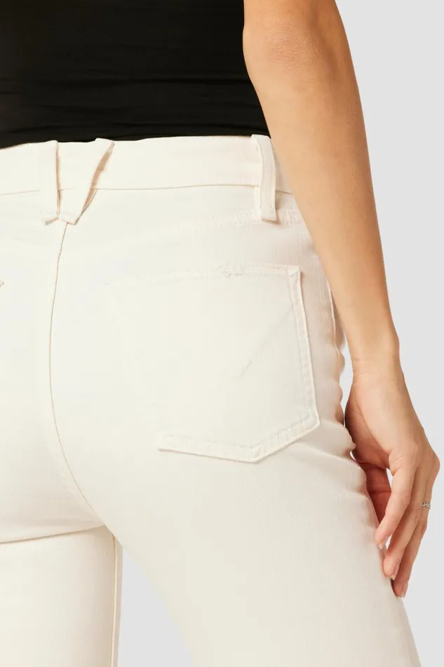 Straight Women Hudson Jeans Harlow Ultra HighRise Cigarette Ankle Jean Destructed Ecru