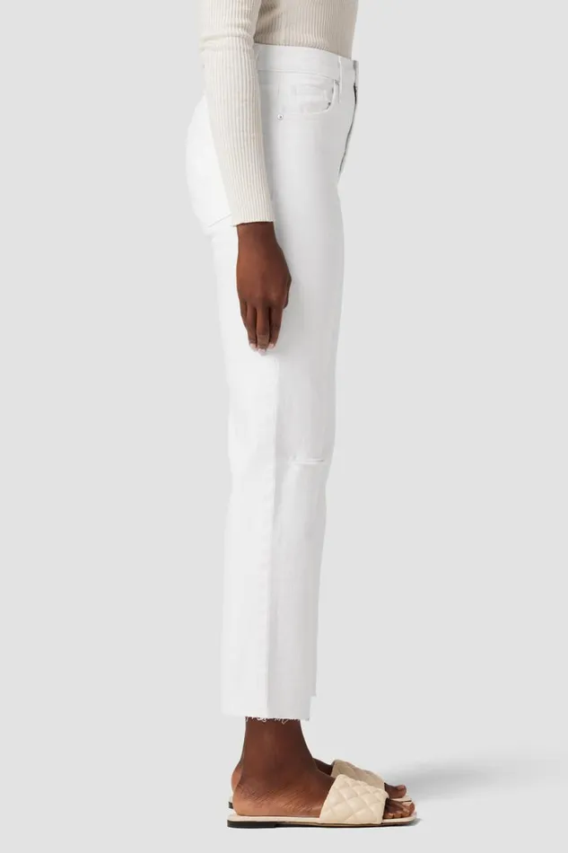 Straight Women Hudson Jeans Remi HighRise Straight Crop Jean Destructed White Shadow