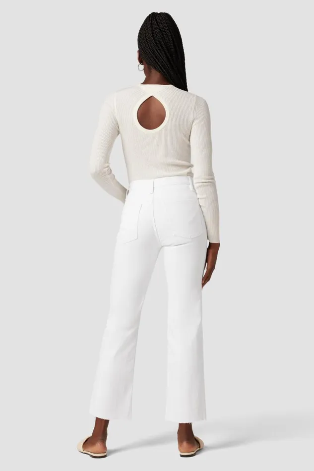 Straight Women Hudson Jeans Remi HighRise Straight Crop Jean Destructed White Shadow
