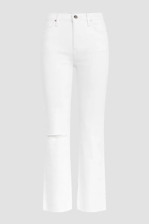 Straight Women Hudson Jeans Remi HighRise Straight Crop Jean Destructed White Shadow