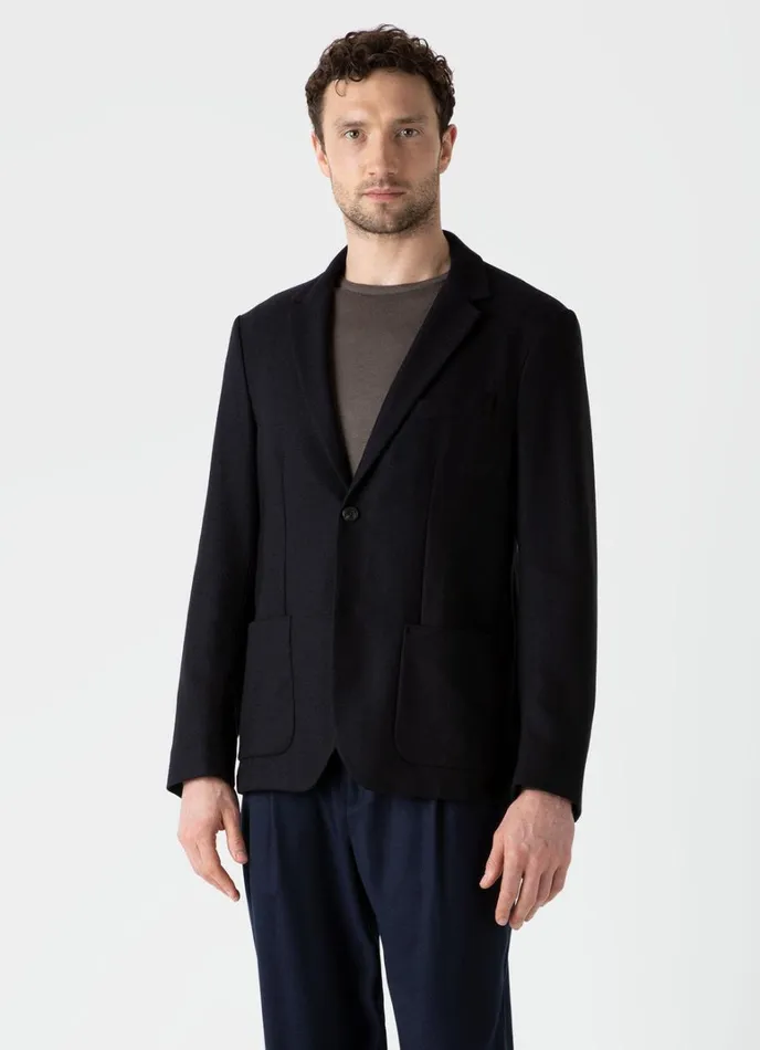 SUNSPEL Jackets and Coats Textured Wool Blazer Navy 8211 Men