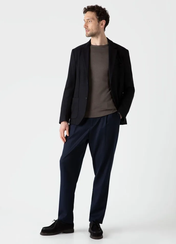 SUNSPEL Jackets and Coats Textured Wool Blazer Navy 8211 Men