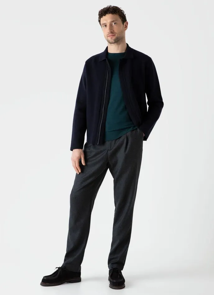 SUNSPEL Knitwear ExtraFine Merino Crew Neck Peacock 8211 Men