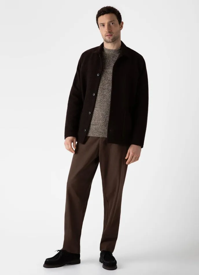 SUNSPEL Knitwear Luxury British Wool Jumper Natural Ecrubrown Twist 8211 Men