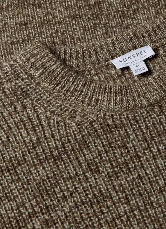 SUNSPEL Knitwear Luxury British Wool Jumper Natural Ecrubrown Twist 8211 Men