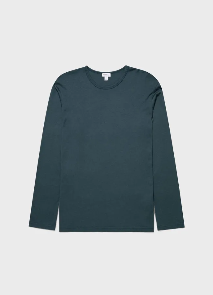 SUNSPEL Loungewear and Sleepwear Long Sleeve Cotton Modal Lounge Tshirt Peacock 8211 Men