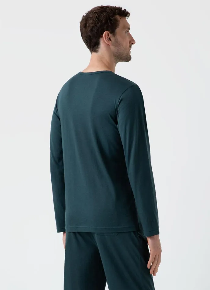 SUNSPEL Loungewear and Sleepwear Long Sleeve Cotton Modal Lounge Tshirt Peacock 8211 Men