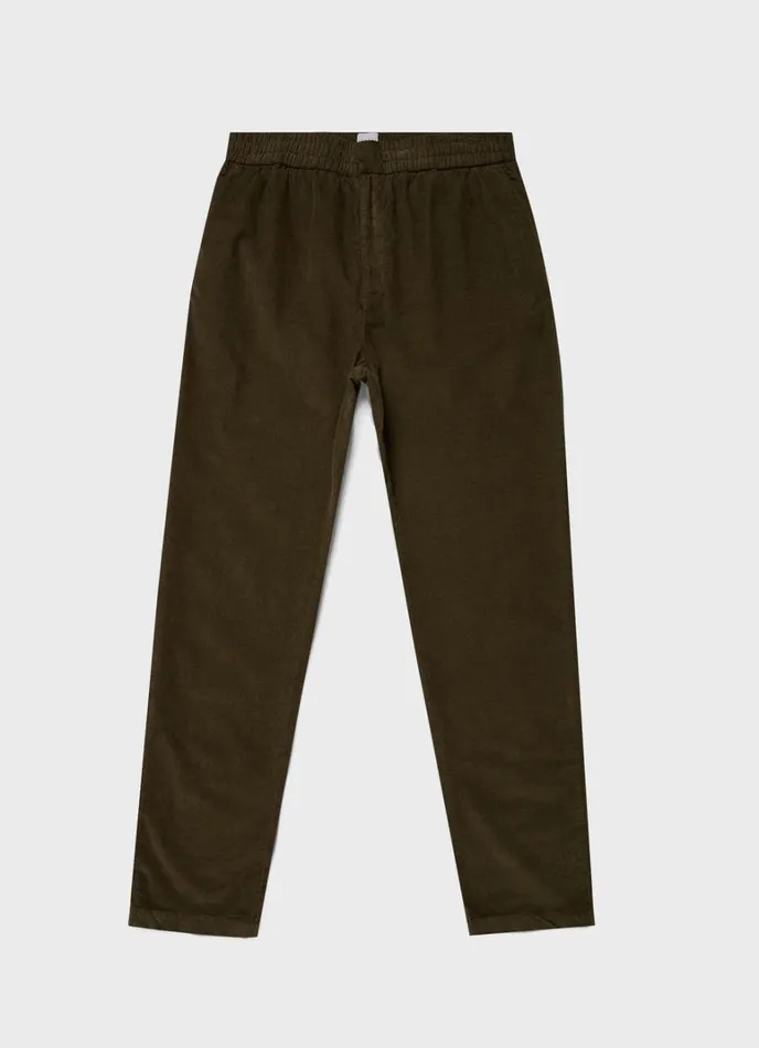 SUNSPEL Pants Cellular Cord Drawstring Trouser Dark Olive 8211 Men