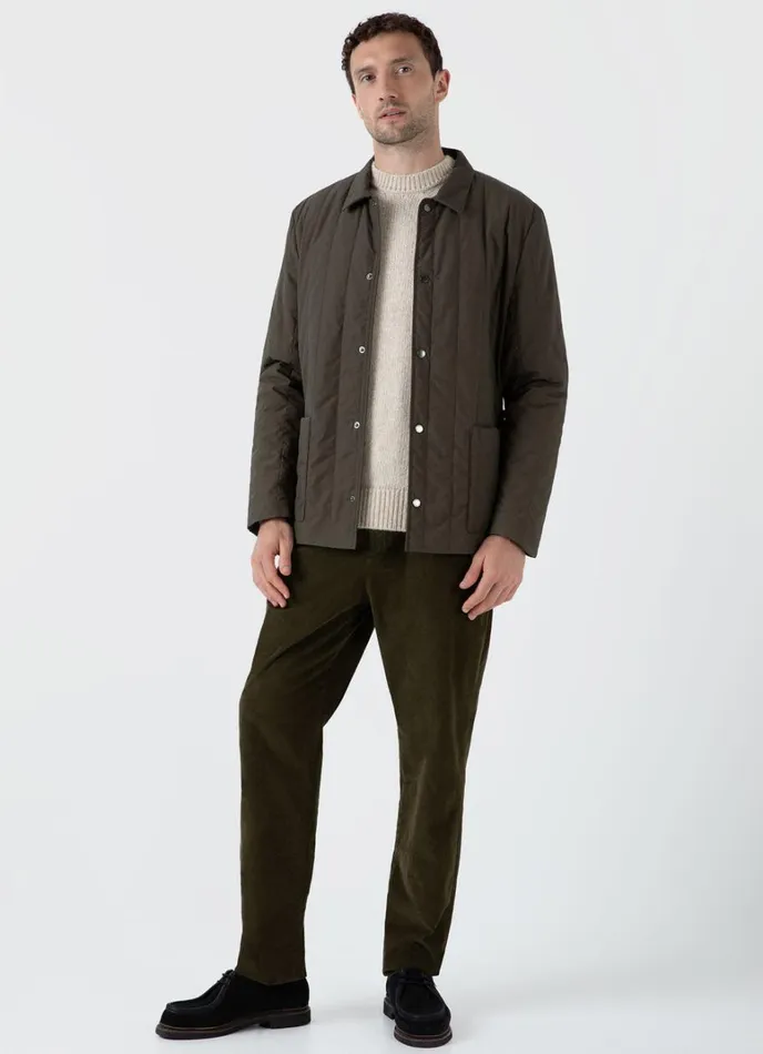 SUNSPEL Pants Cellular Cord Drawstring Trouser Dark Olive 8211 Men