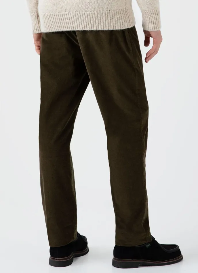 SUNSPEL Pants Cellular Cord Drawstring Trouser Dark Olive 8211 Men