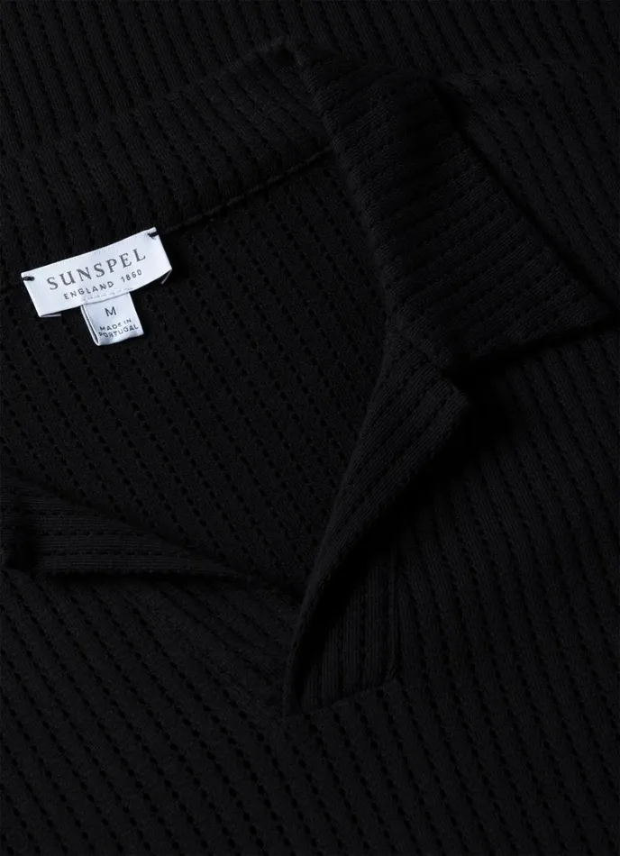 SUNSPEL Polo Shirts Linear Mesh Polo Shirt Black 8211 Men