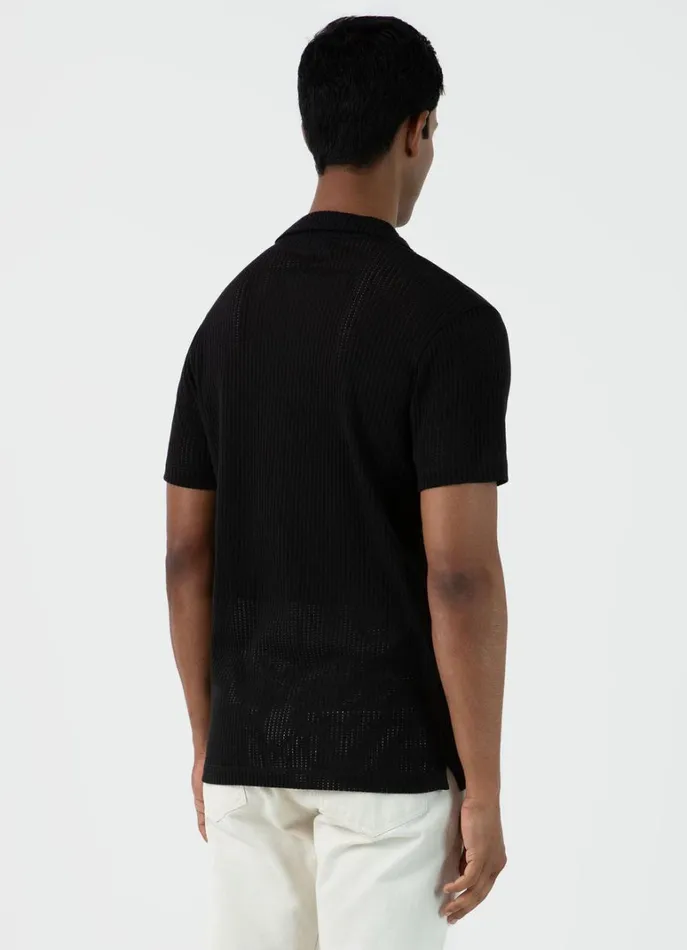SUNSPEL Polo Shirts Linear Mesh Polo Shirt Black 8211 Men