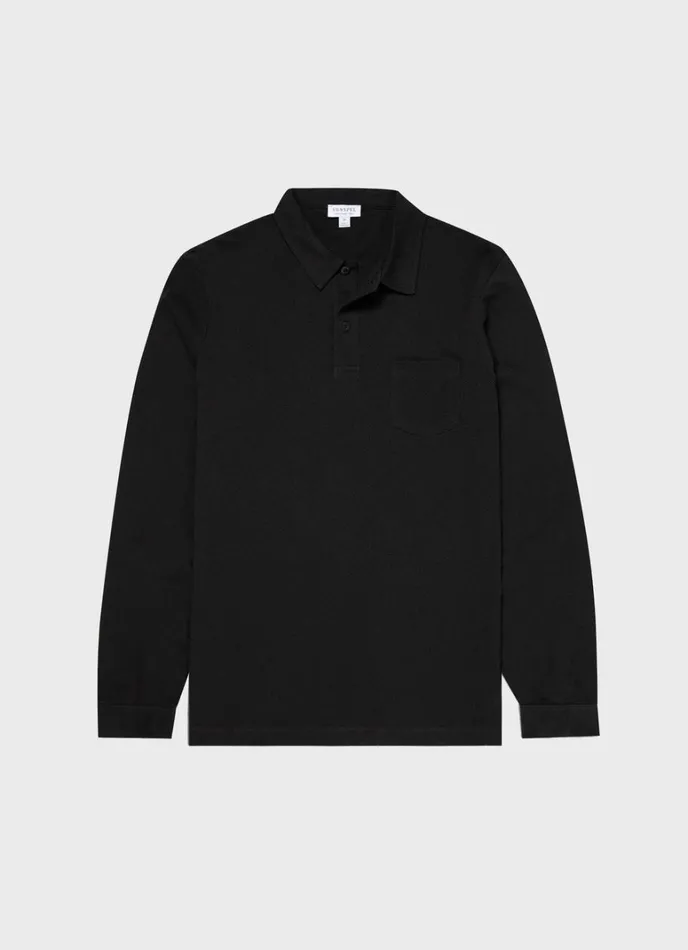SUNSPEL Polo Shirts Long Sleeve Riviera Polo Shirt Black 8211 Men