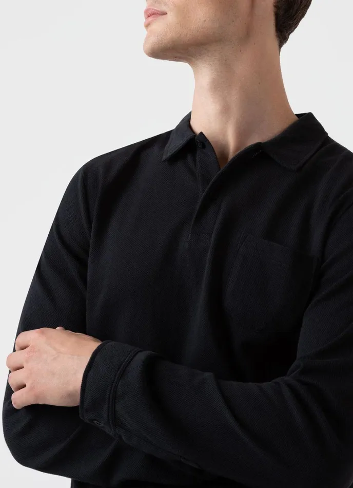 SUNSPEL Polo Shirts Long Sleeve Riviera Polo Shirt Black 8211 Men