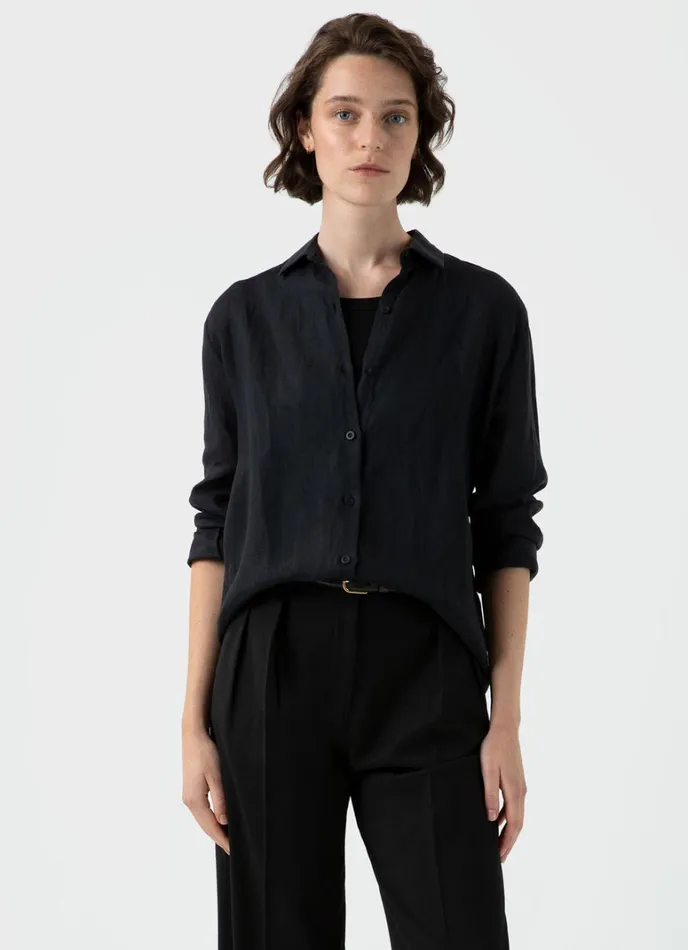 SUNSPEL Shirts and Blouses Linen Shirt Black 8211 Women