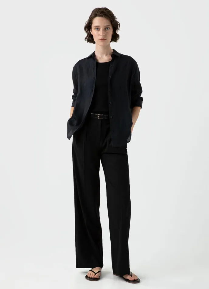 SUNSPEL Shirts and Blouses Linen Shirt Black 8211 Women