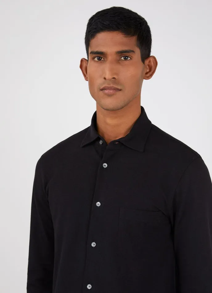 SUNSPEL Shirts Piqu Shirt Black 8211 Men