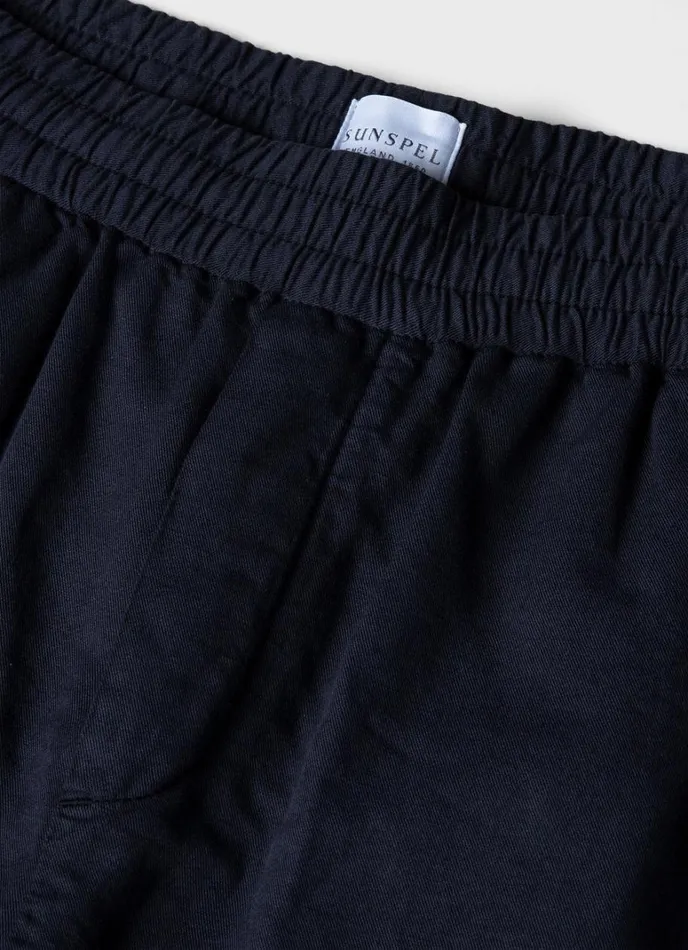SUNSPEL Shorts Cotton Linen Drawstring Shorts Navy 8211 Men