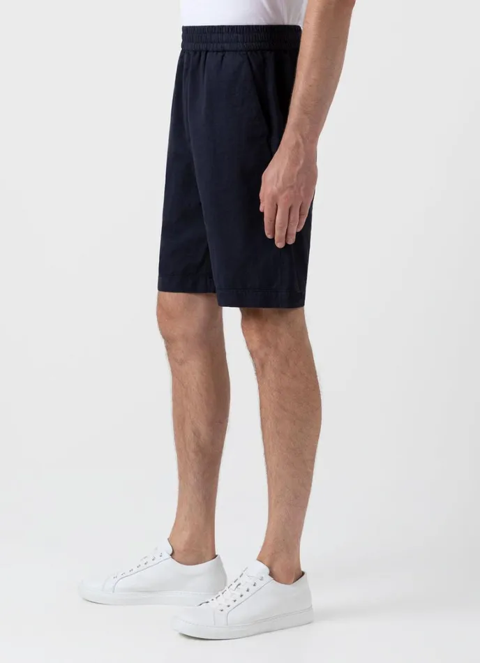 SUNSPEL Shorts Cotton Linen Drawstring Shorts Navy 8211 Men