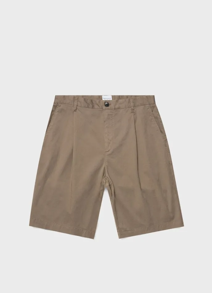 SUNSPEL Shorts Pleated Twill Shorts Dark Stone 8211 Men