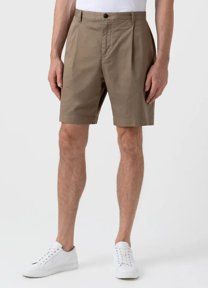 SUNSPEL Shorts Pleated Twill Shorts Dark Stone 8211 Men