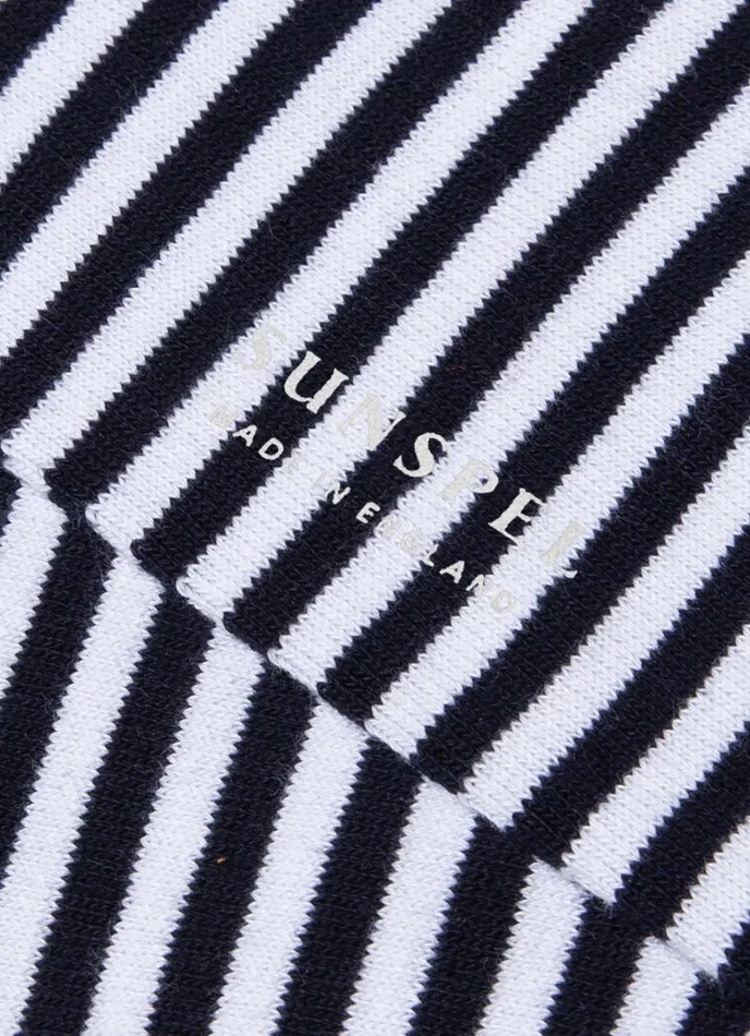 SUNSPEL Socks Cotton Socks Whitenavy English Stripe 8211 Men