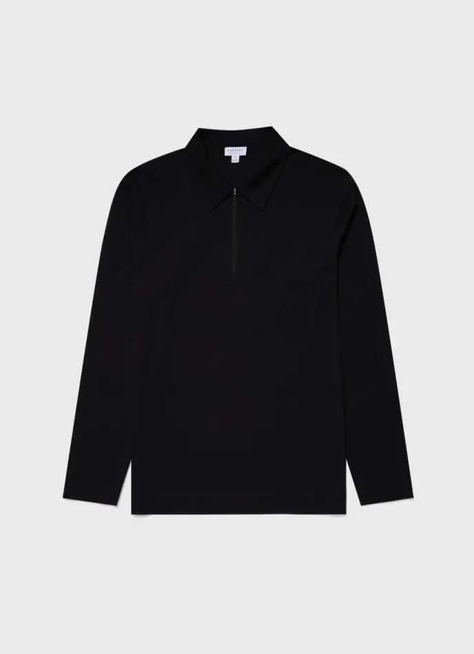 SUNSPEL Sweatshirts and Sweatpants Half Zip Heavyweight Polo Shirt Black 8211 Men