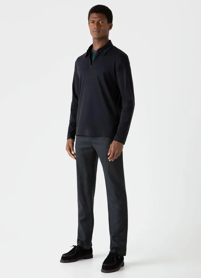 SUNSPEL Sweatshirts and Sweatpants Half Zip Heavyweight Polo Shirt Black 8211 Men