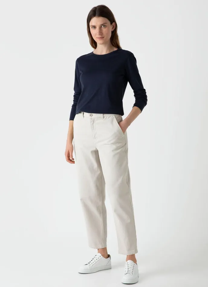 SUNSPEL Tshirts and Tops Long Sleeve Classic Tshirt Navy 8211 Women