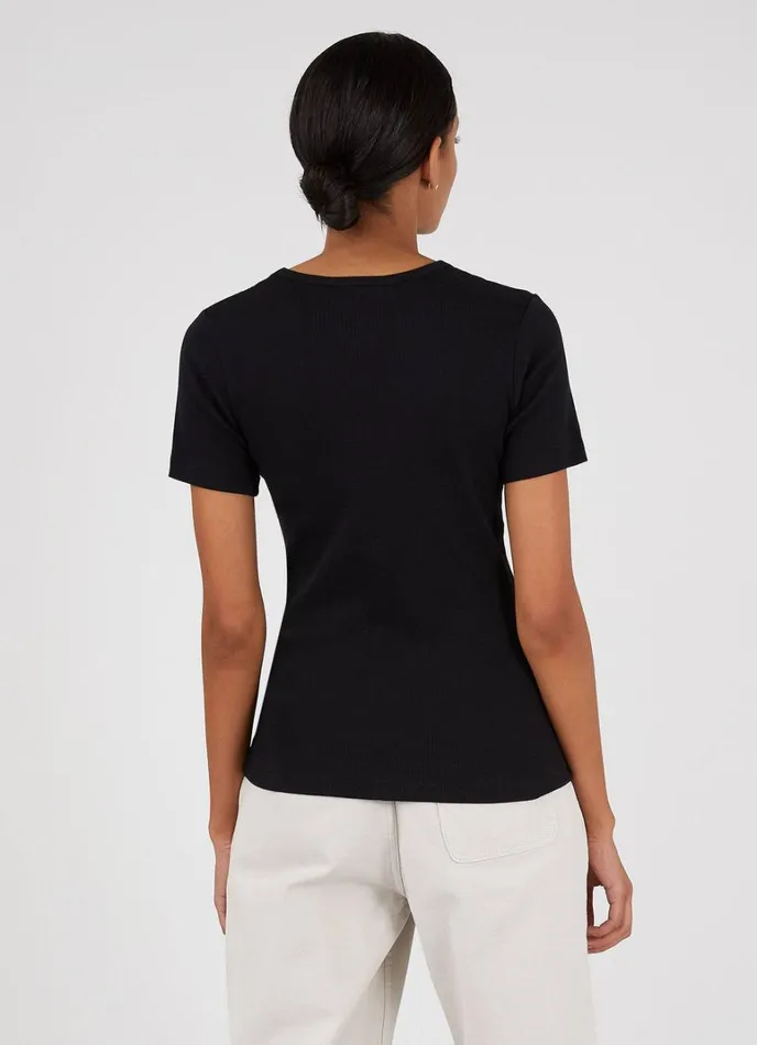 SUNSPEL Tshirts and Tops Rib Tshirt Black 8211 Women