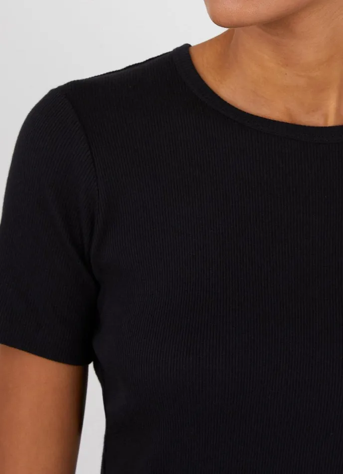 SUNSPEL Tshirts and Tops Rib Tshirt Black 8211 Women