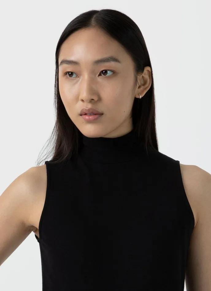 SUNSPEL Tshirts and Tops Sleeveless High Neck Top Black 8211 Women